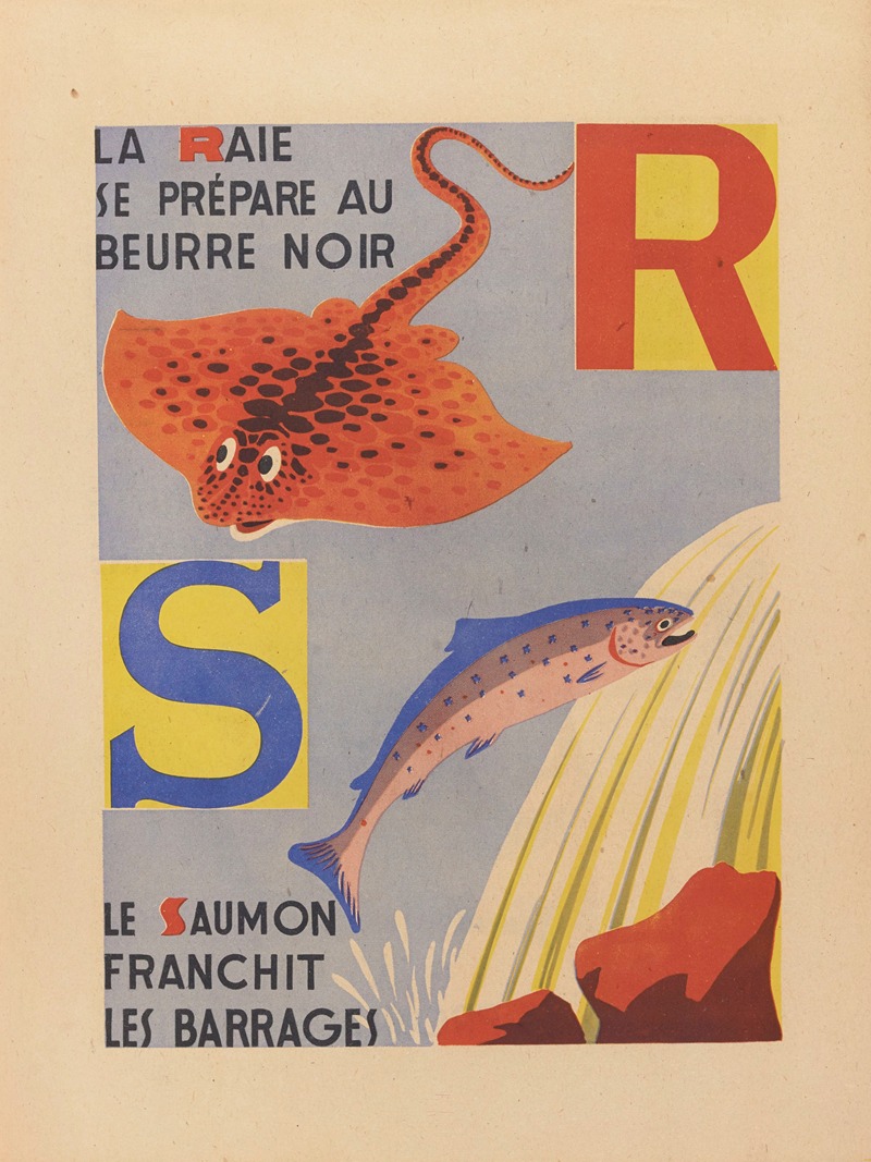 Maurice Lorrain - A. B. C.; Alphabet des petits poissons et des gros Pl.11