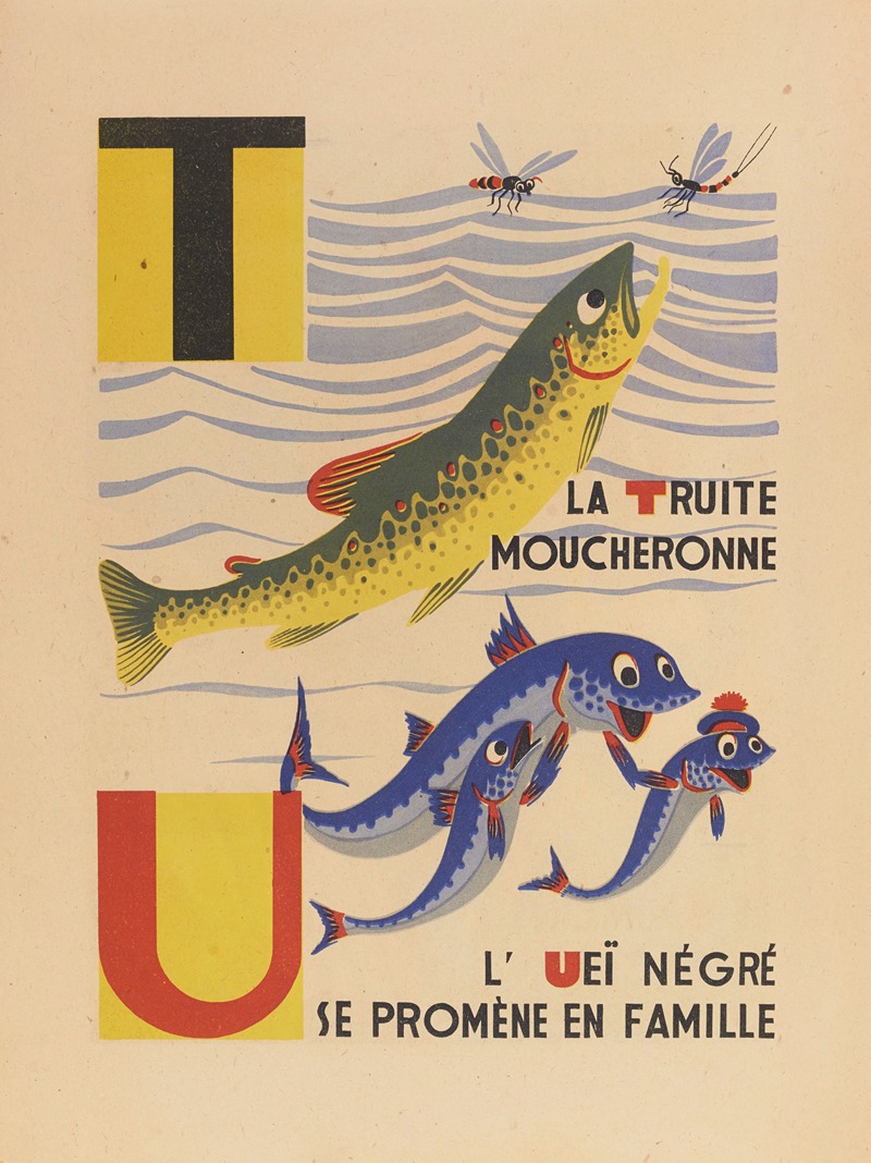 Maurice Lorrain - A. B. C.; Alphabet des petits poissons et des gros Pl.12