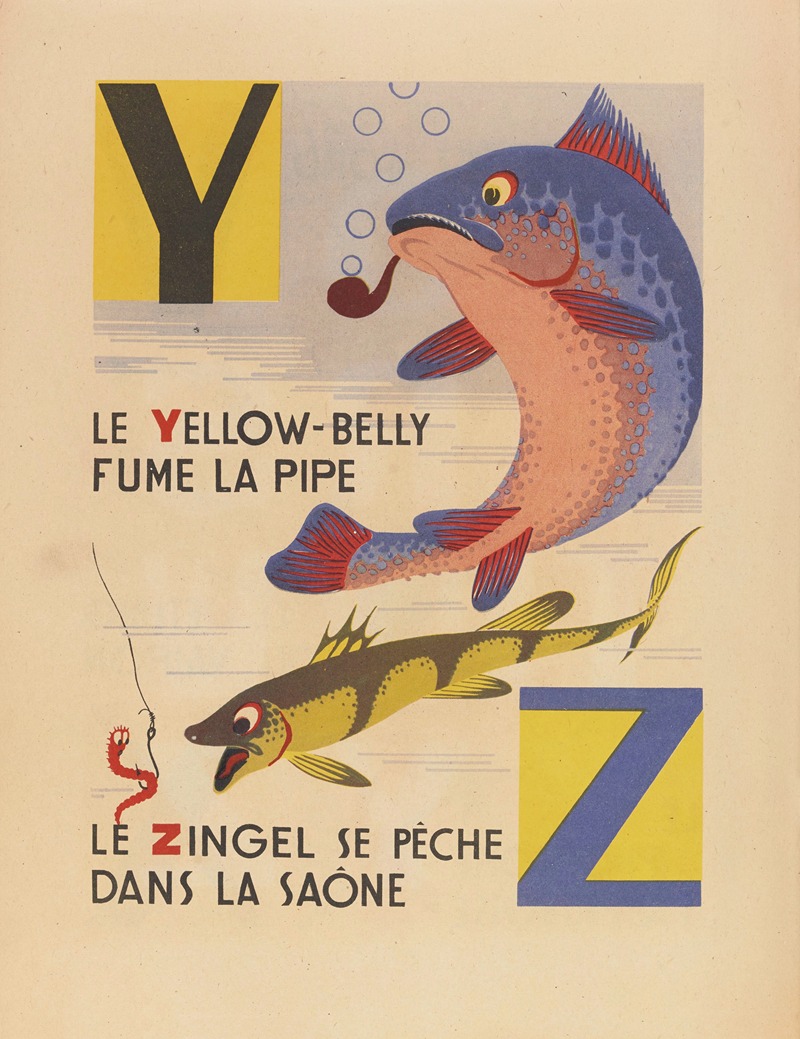 Maurice Lorrain - A. B. C.; Alphabet des petits poissons et des gros Pl.14