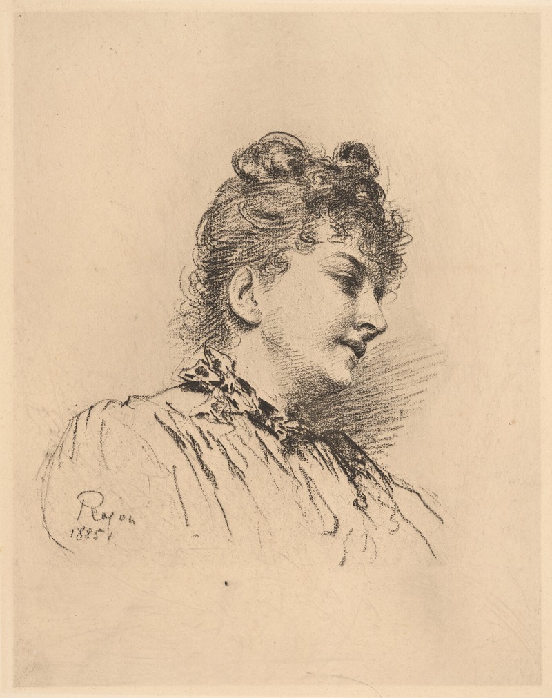 Paul Adolphe Rajon - Tete de jeune femme