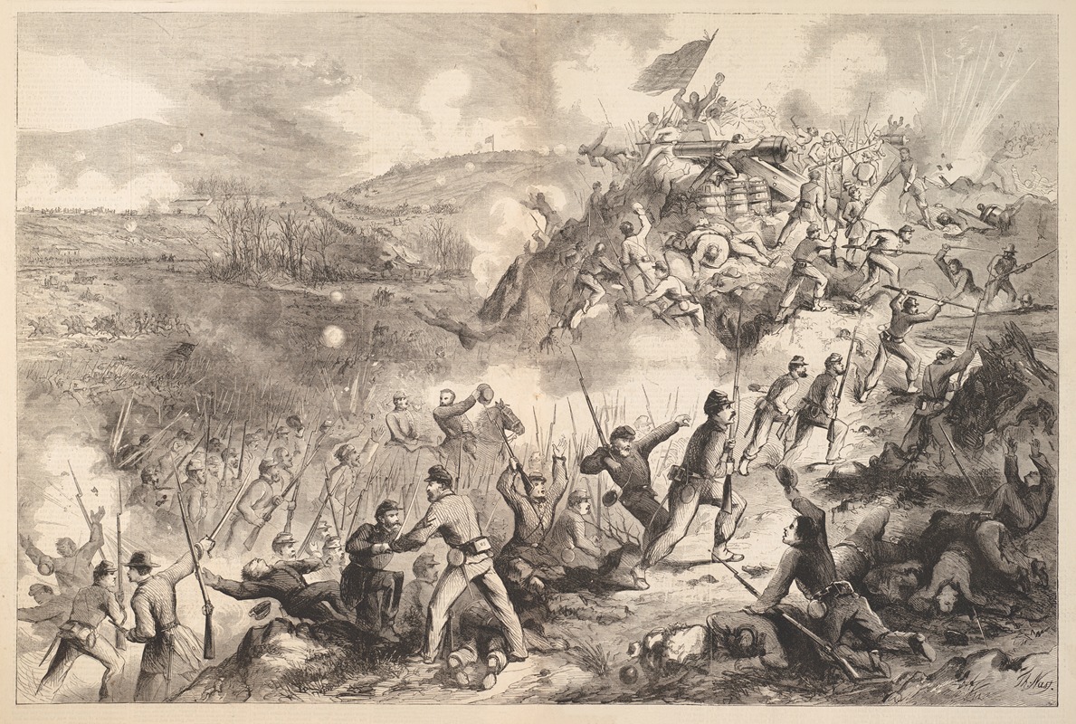 Thomas Nast - A scene in one of the battles before Vicksburg