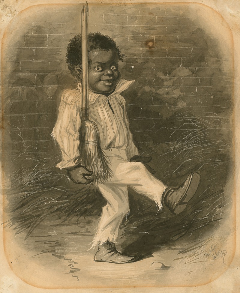 Thomas Nast - African American boy marching with a broom