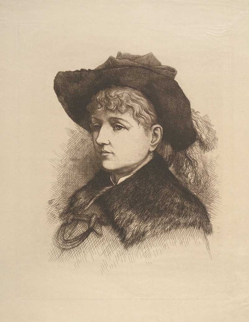 Thomas Nast - Bust portrait of woman wearing hat and fur-collar coat