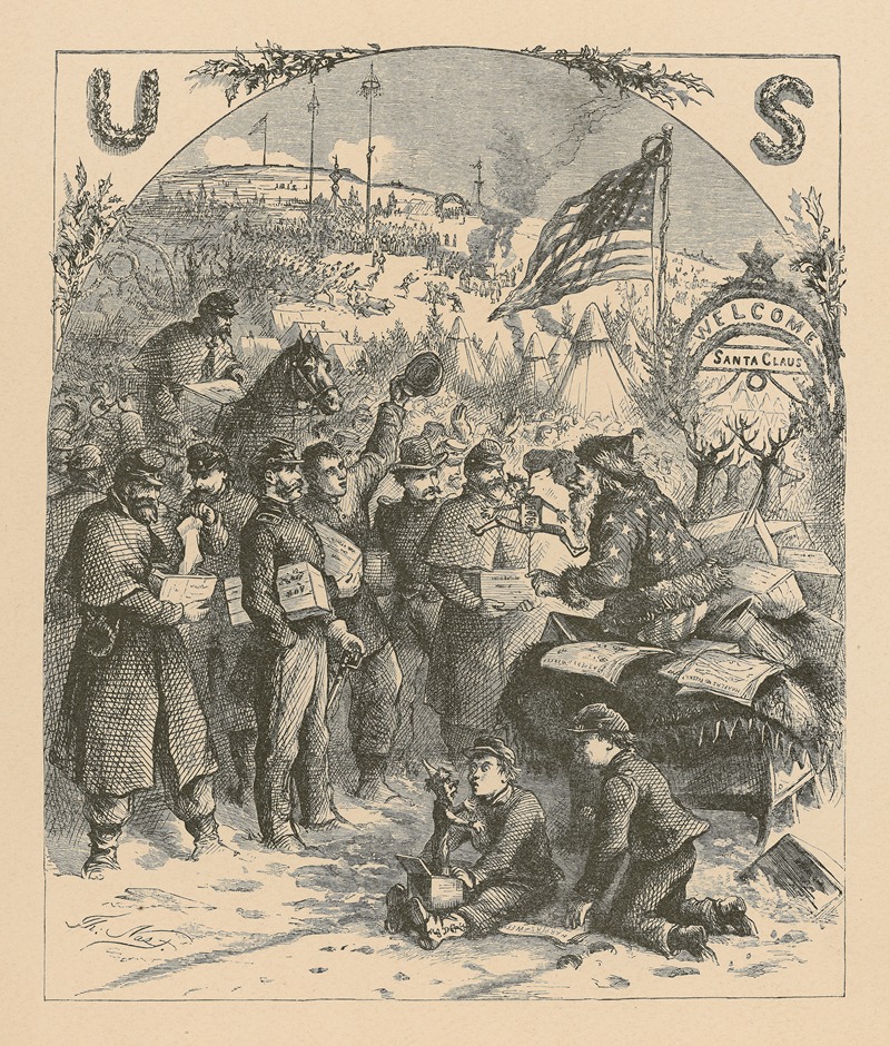 Thomas Nast - Christmas in camp