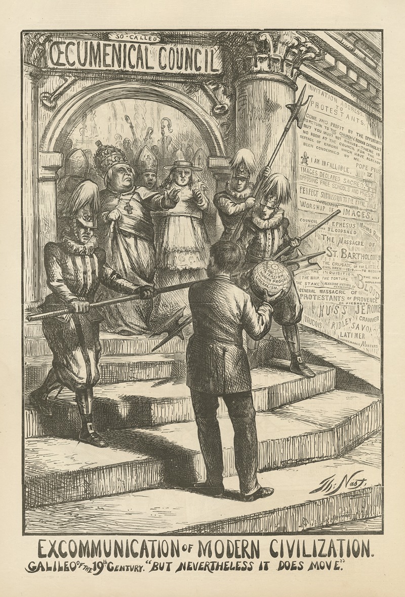 Thomas Nast - Excommunication of modern civilization