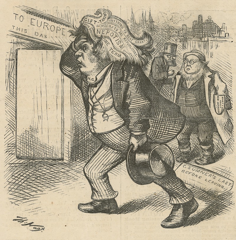 Thomas Nast - Good-bye! My poor brain demands rest