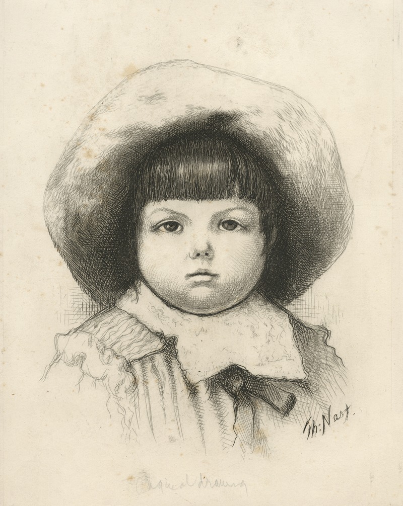 Thomas Nast - Head of a little boy