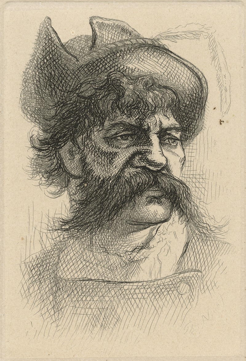 Thomas Nast - Head of man with Renaissance hat