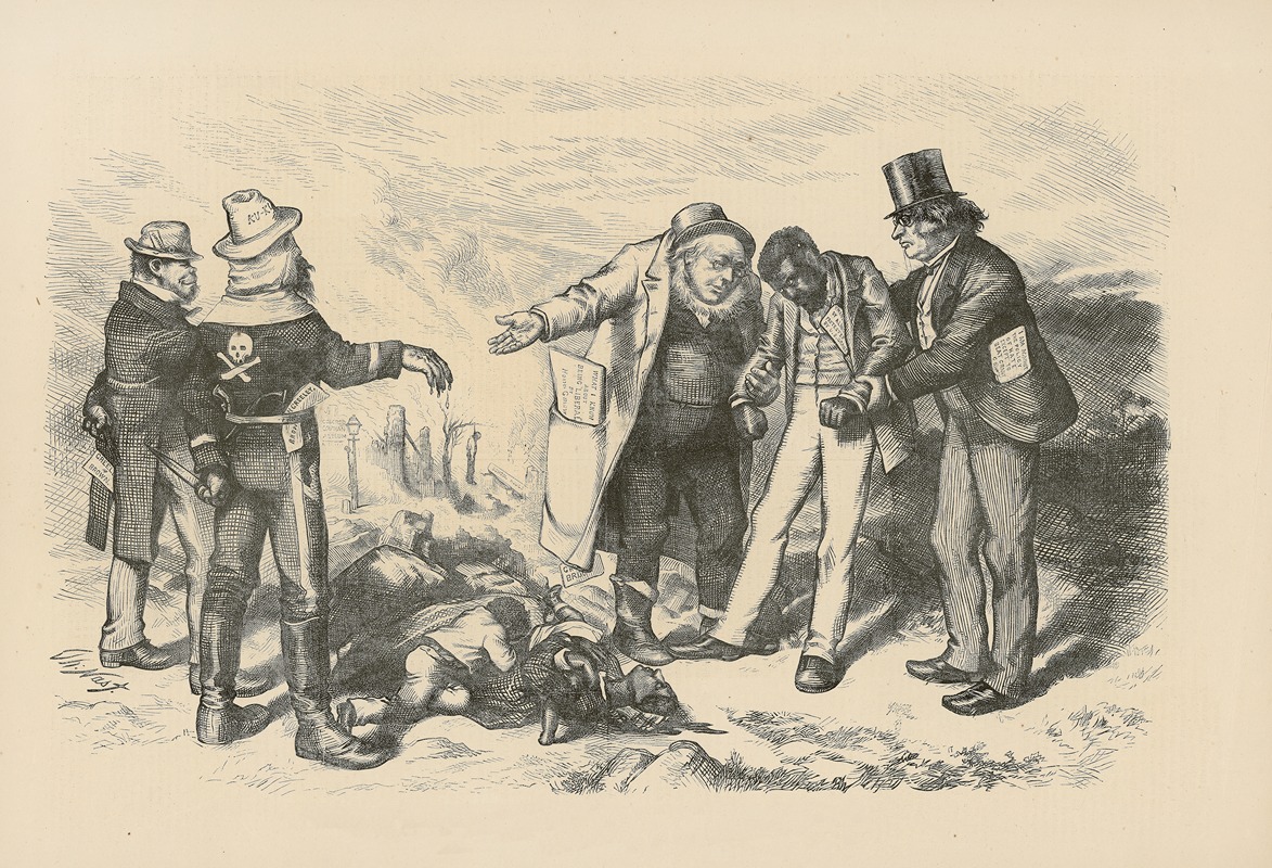 Thomas Nast - It is only a truce to regain power (‘playing possum’).