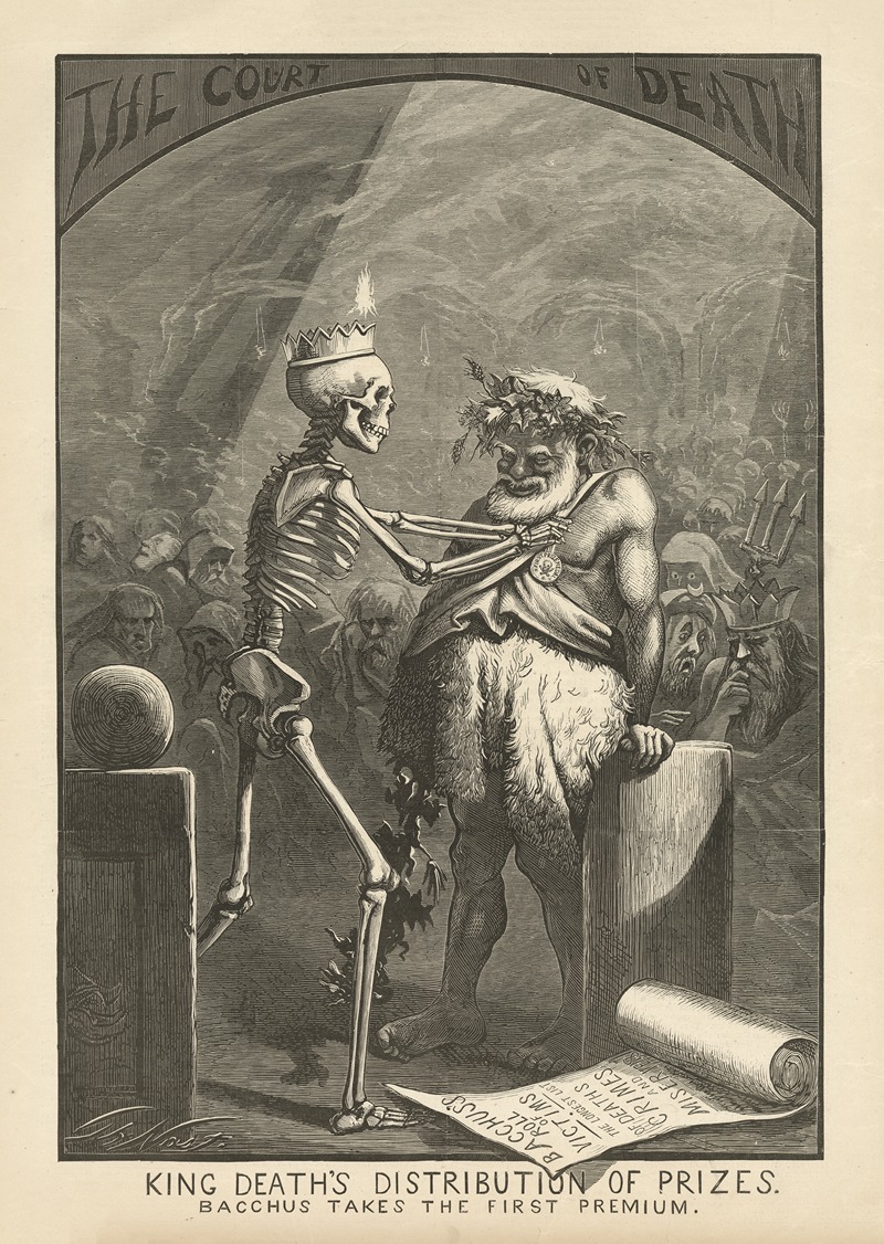 Thomas Nast - King Death’s distribution of prizes — Bacchus takes the first premium