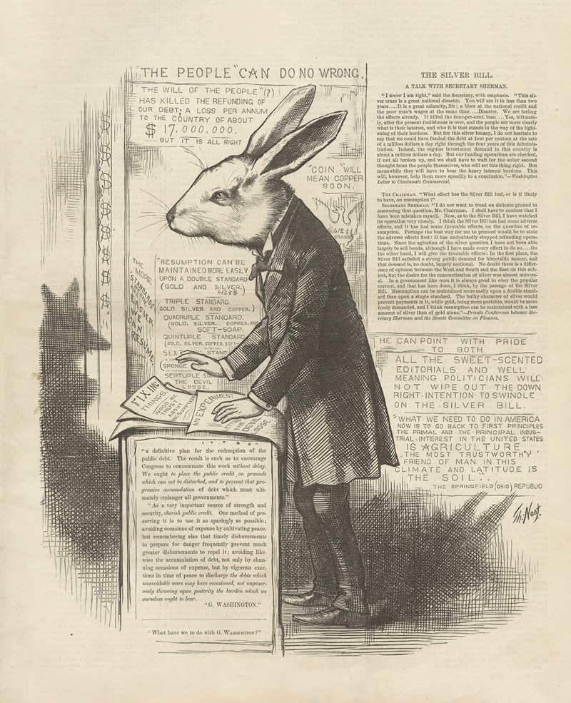 Thomas Nast - Manhood and honor should have hare hearts