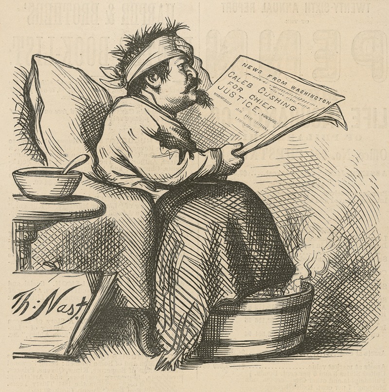 Thomas Nast - Notice — no cartoon this week. The news from Washington was too much for our artist