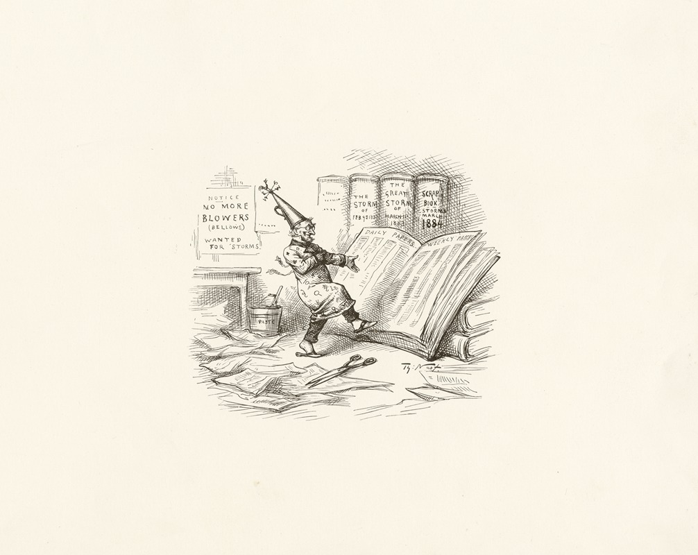 Thomas Nast - Notice. No more blowers (bellows) wanted for storms