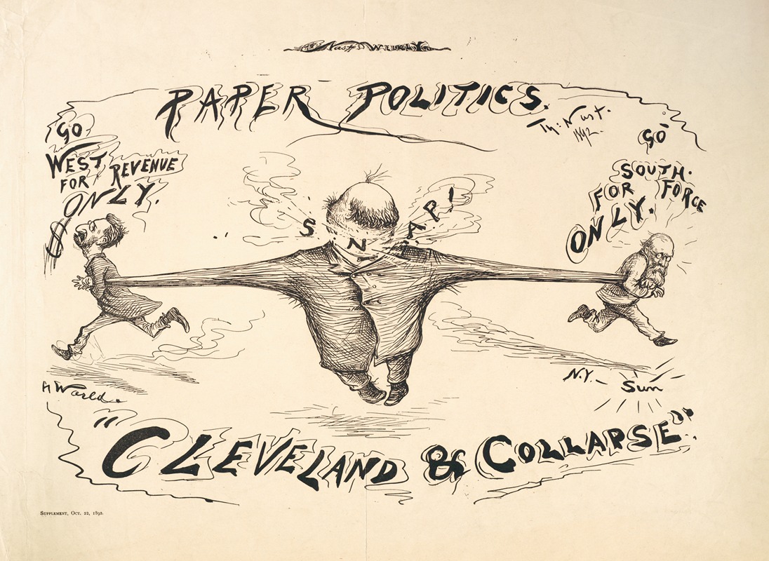 Thomas Nast - Paper politics. ‘Cleveland & collapse’