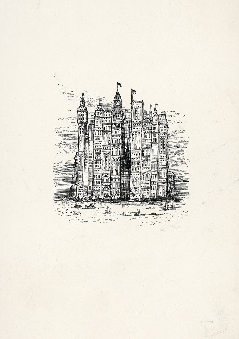 Thomas Nast - Prophetic drawing of New York skyline