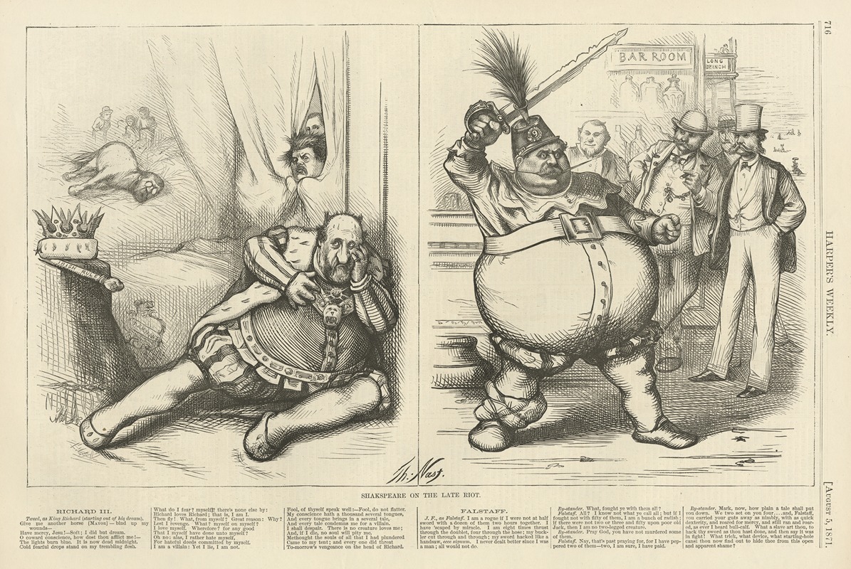 Thomas Nast - Shakespeare on the late riot