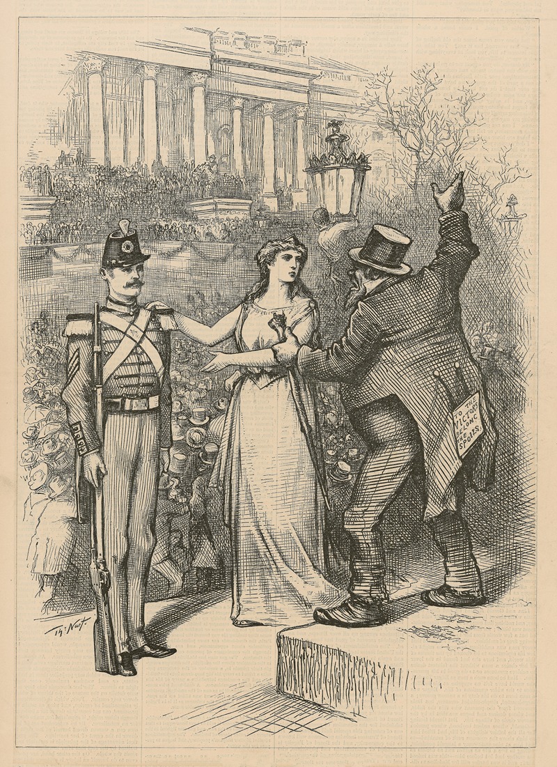 Thomas Nast - The citizen soldier at the inauguration of General Garfield