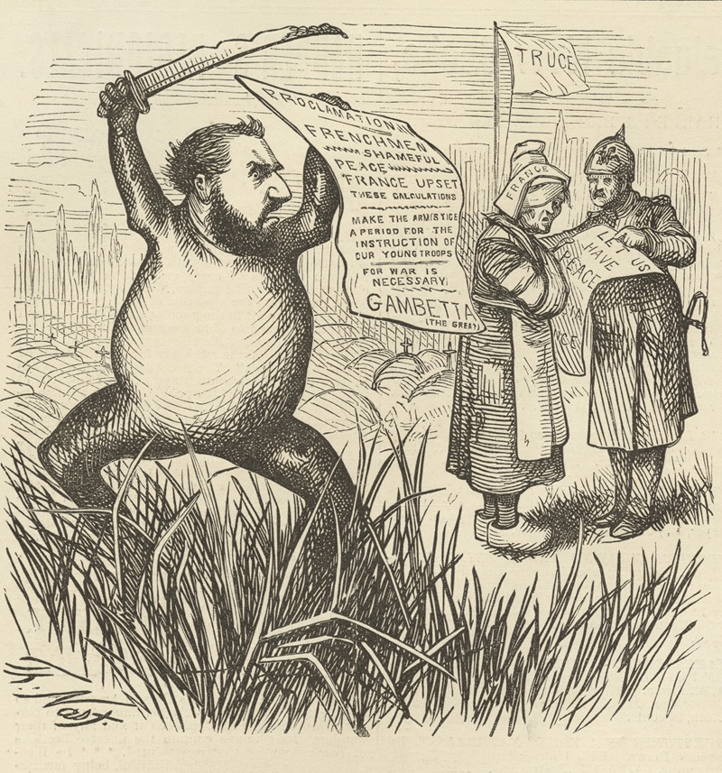 Thomas Nast - The frog who would a fighting go, whether his mother would let him or no.