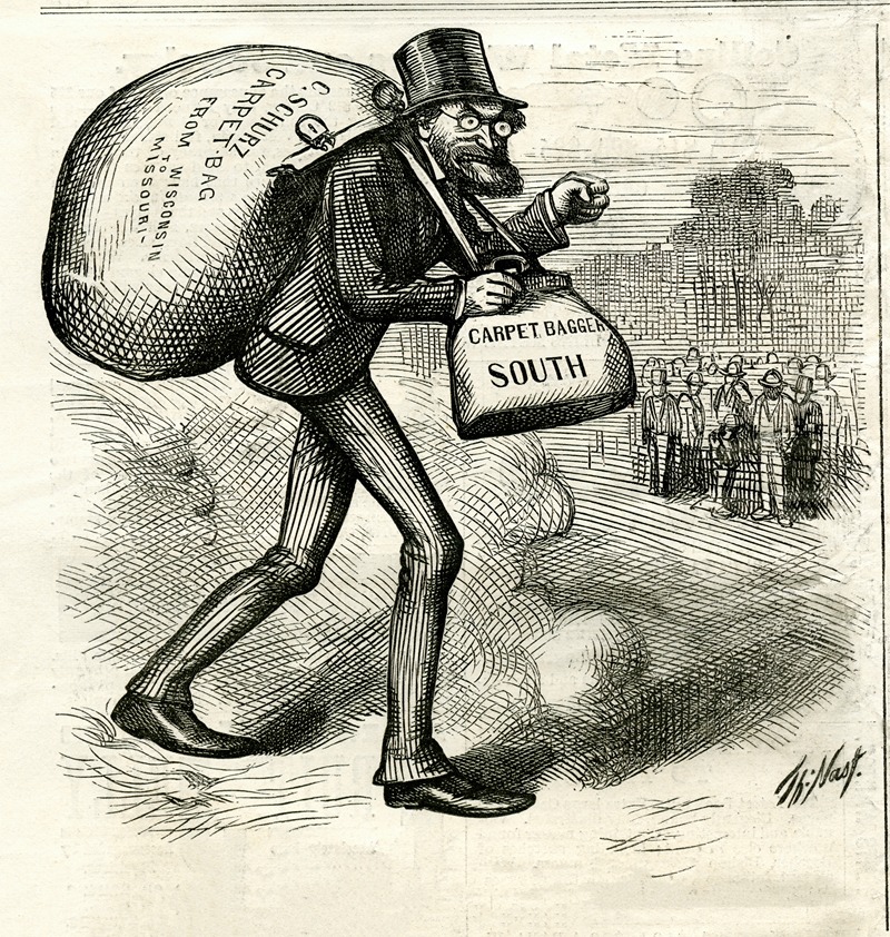 Thomas Nast - The man with the (carpet) bags