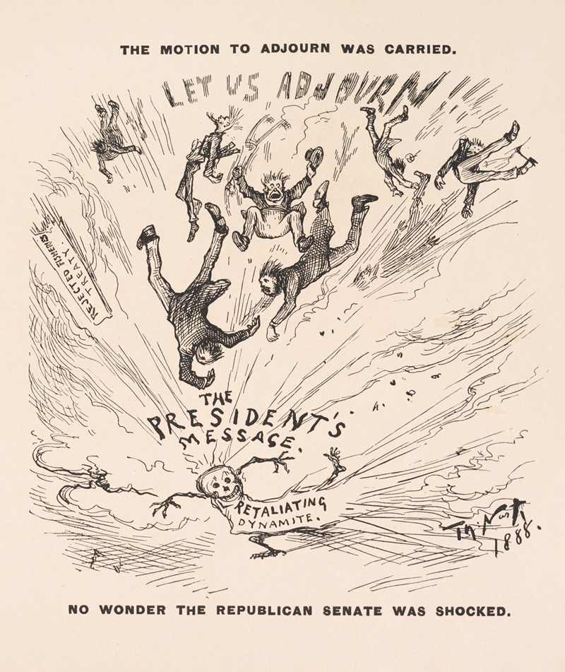 Thomas Nast - The motion to adjourn was carried. No wonder the Republican Senate was shocked