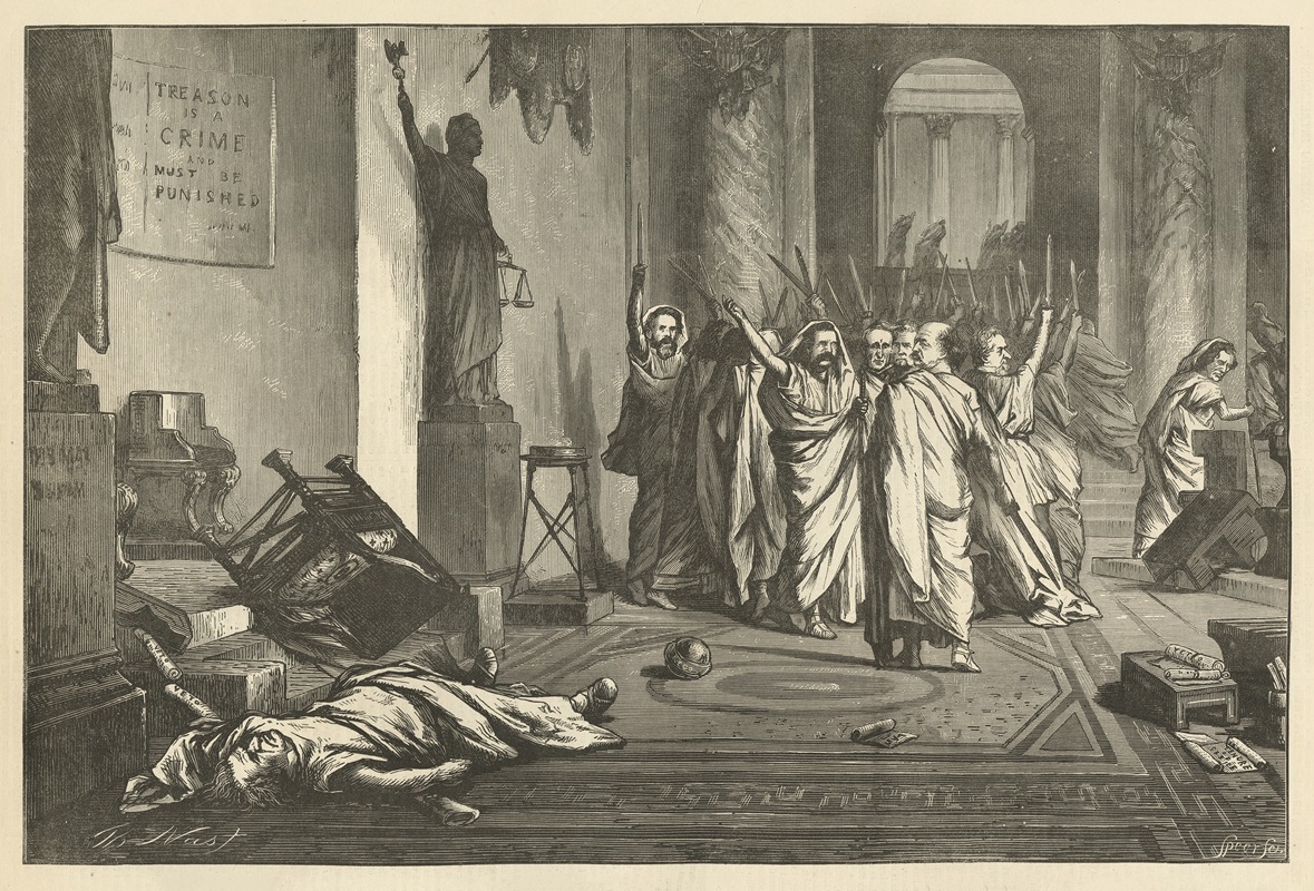 Thomas Nast - The political death of the bogus Caesar