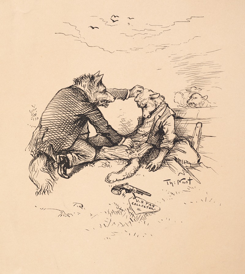 Thomas Nast - The wolf and the lamb fable