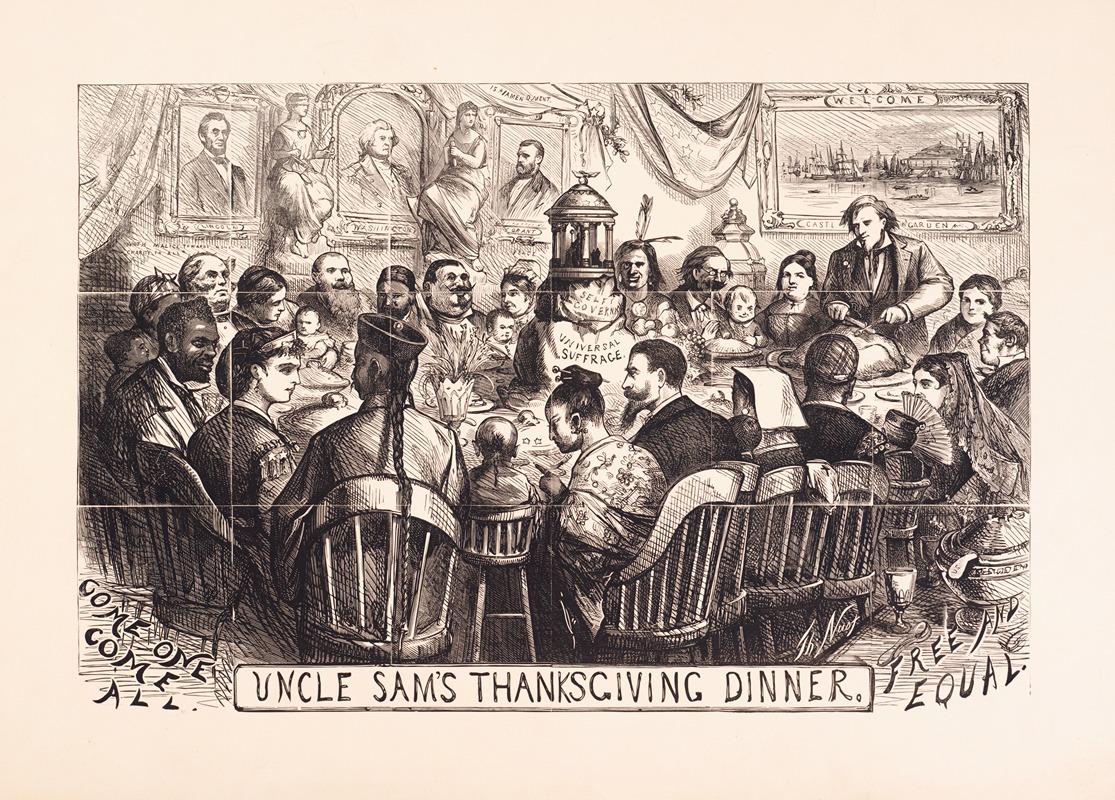 Thomas Nast - Uncle Sam’s Thanksgiving dinner