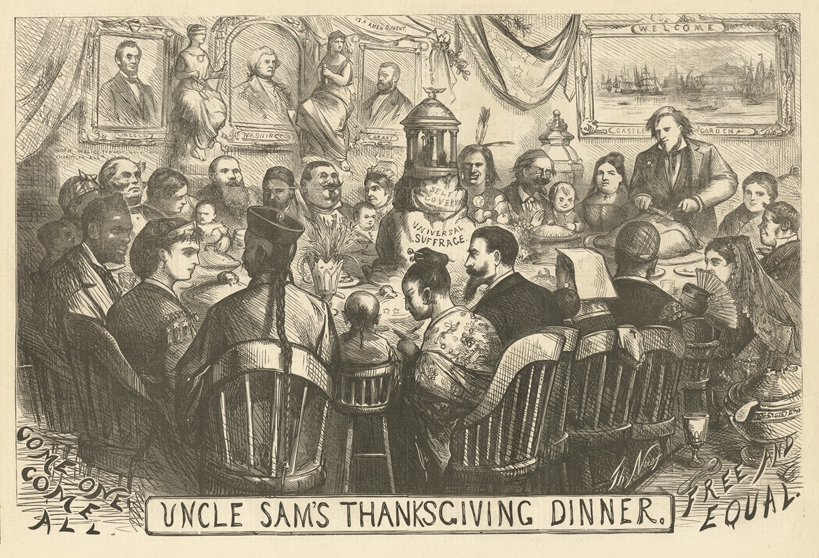 Thomas Nast - Uncle Sam’s Thanksgiving dinner