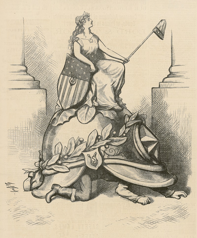 Thomas Nast - ‘Victory sits on our helm!’ — Democratic Newspapers. And they can creep along in the ‘off year’ of politics