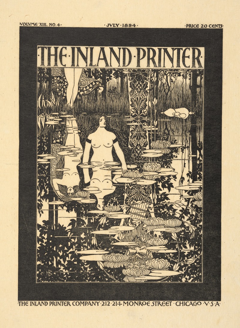 Will Bradley - The Inland Printer cover design [July issue, vol. XIII, no. 4, 1894]