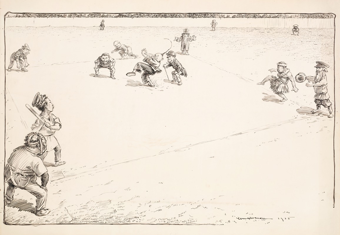 William Henry Walker - A baseball game where each player represents a country