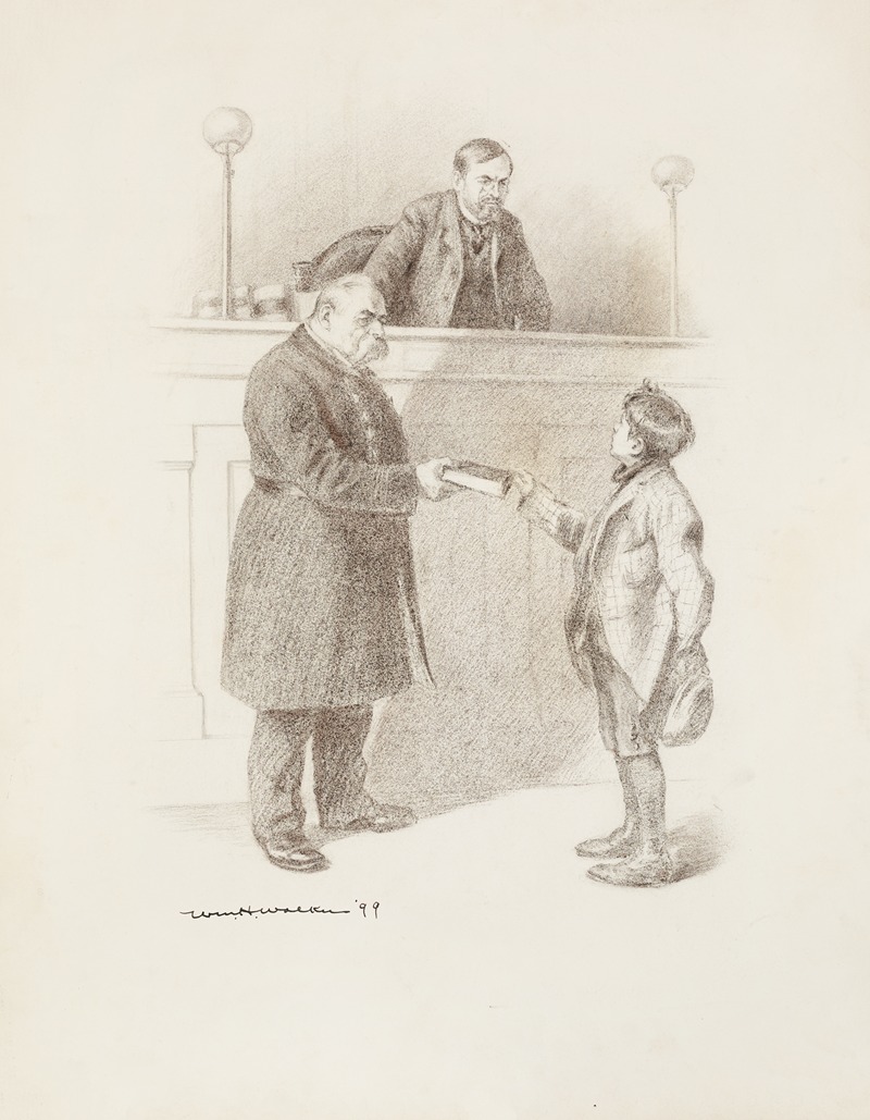 William Henry Walker - A boy stands before an unfriendly judge and police officer.