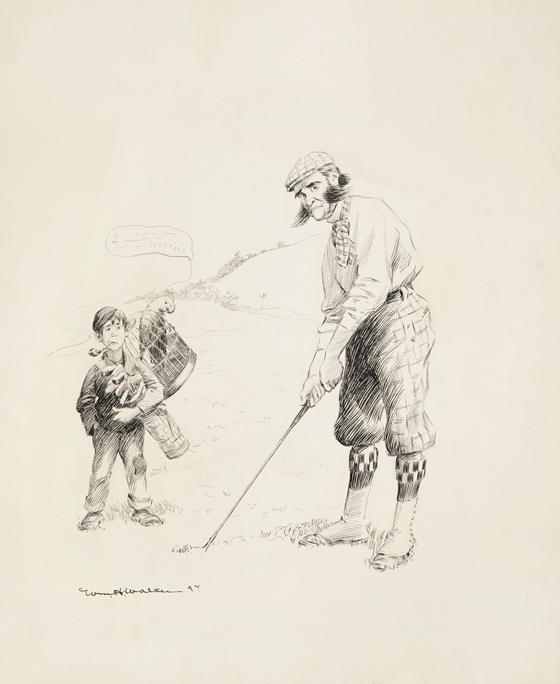 William Henry Walker - A man golfing, looking worried