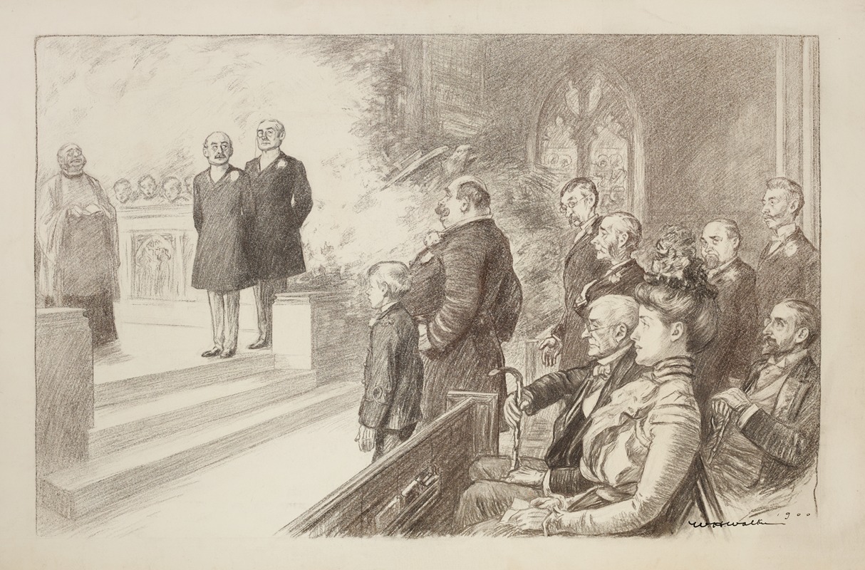 William Henry Walker - A wedding where all the members of the wedding party are stern men and the ‘bride’ is a young boy.