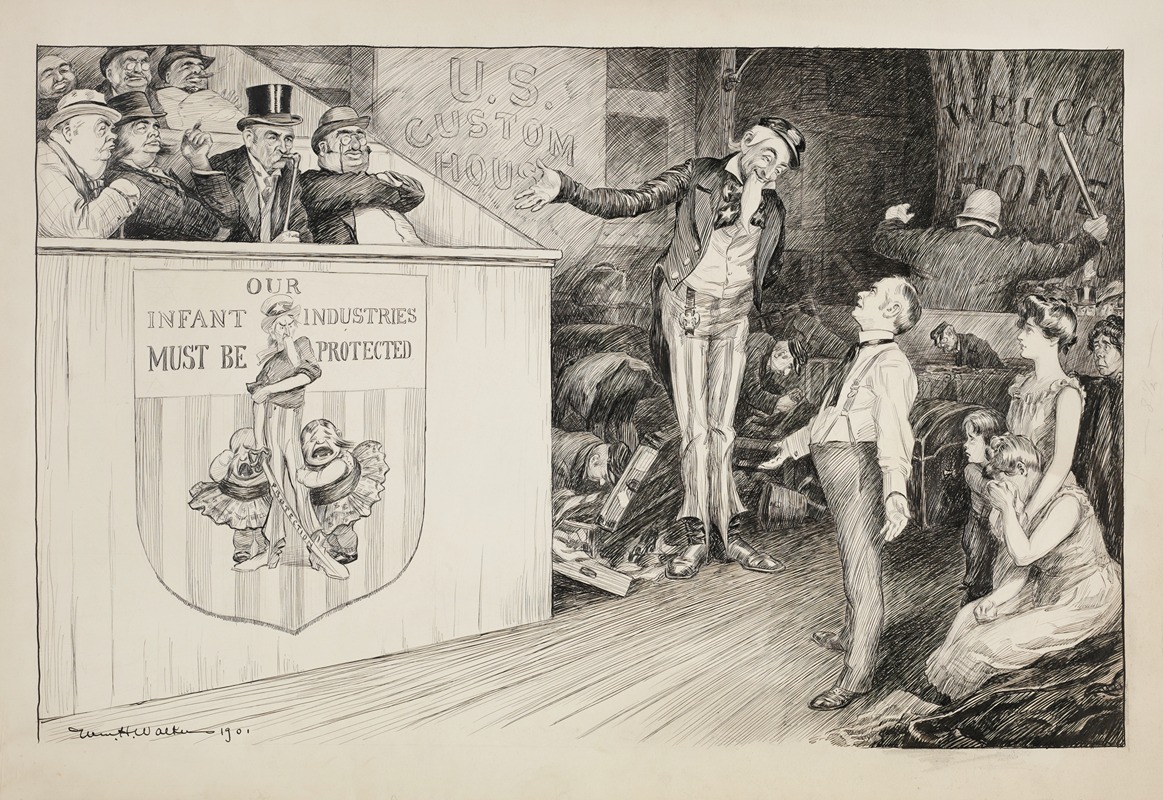 William Henry Walker - At the U.S. Customs House, a family pleads with Uncle Sam as officials go through their belongings