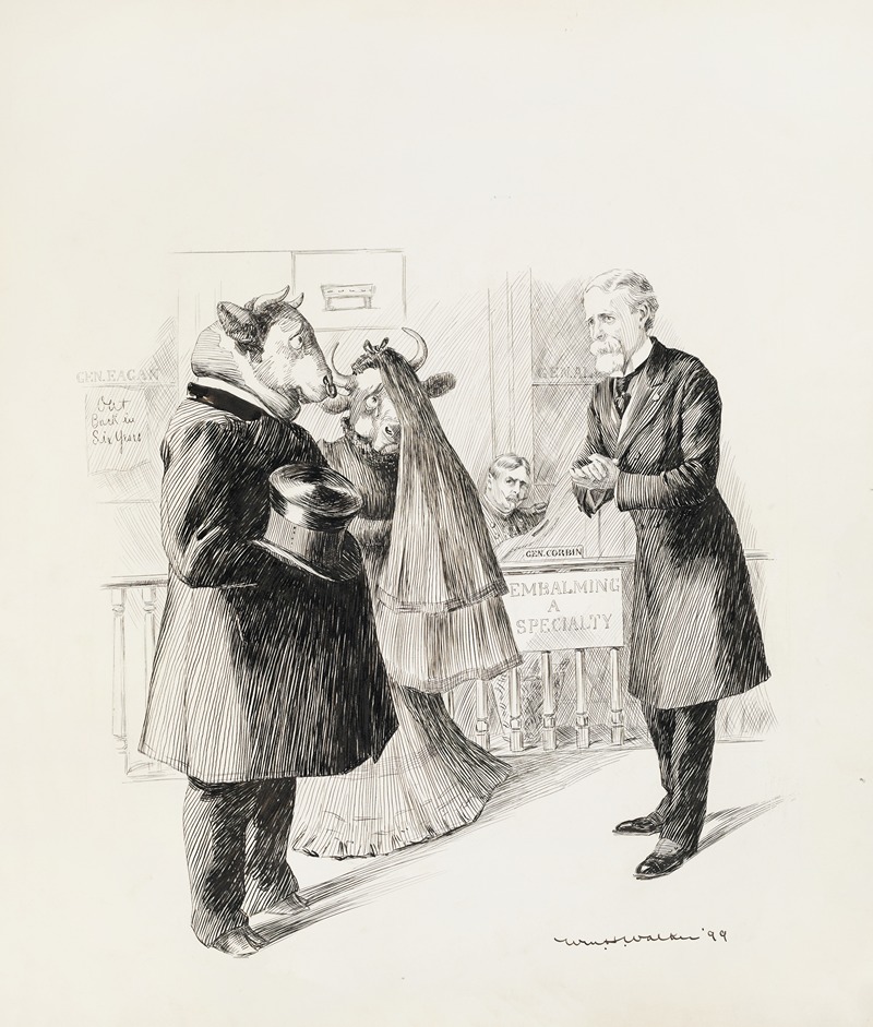 William Henry Walker - General Corbin and General Eagan depicted as funeral home owners