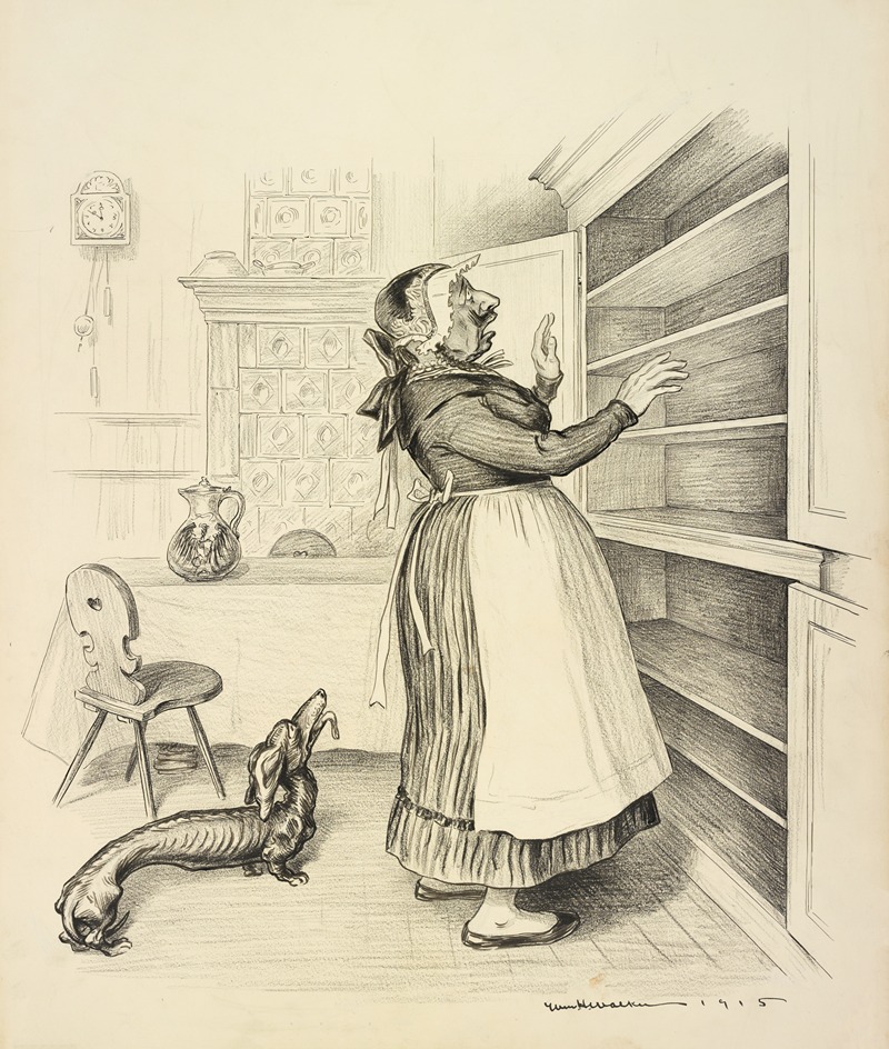 William Henry Walker - Old Mother Hubbard, Went to the cupboard, To get her poor dog a bone