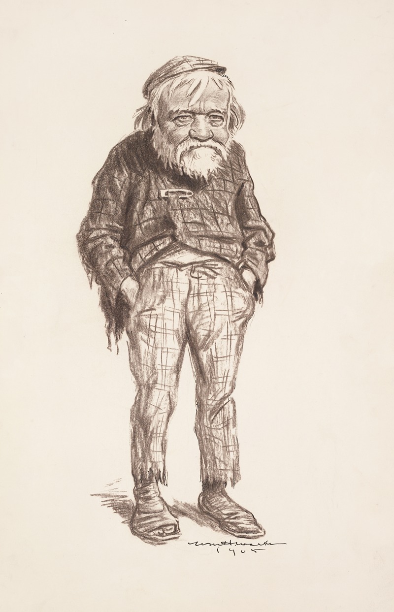 William Henry Walker - Portrait of an older man in shabby clothes.