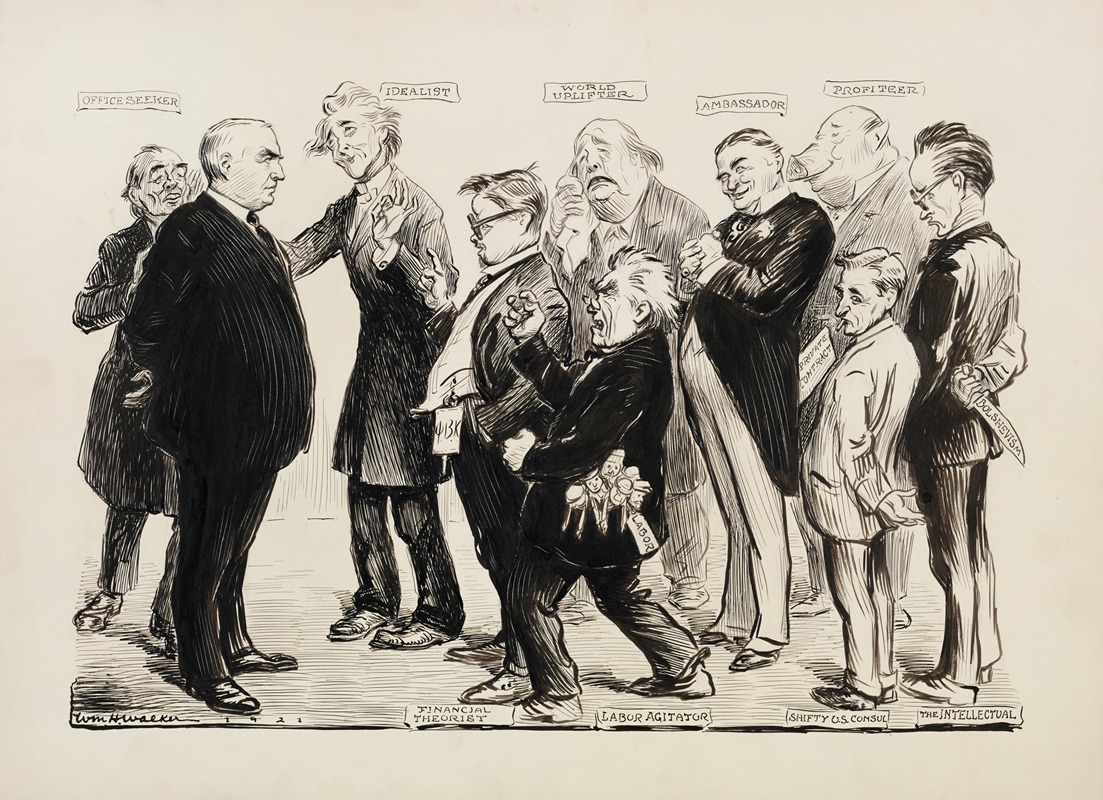 William Henry Walker - President Warren G. Harding is surrounded by a group of men