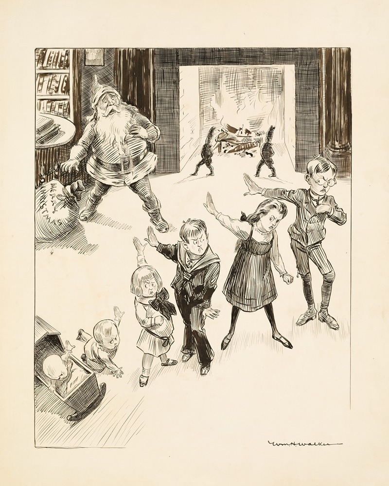 William Henry Walker - Santa Claus is rejected by a group of young children.