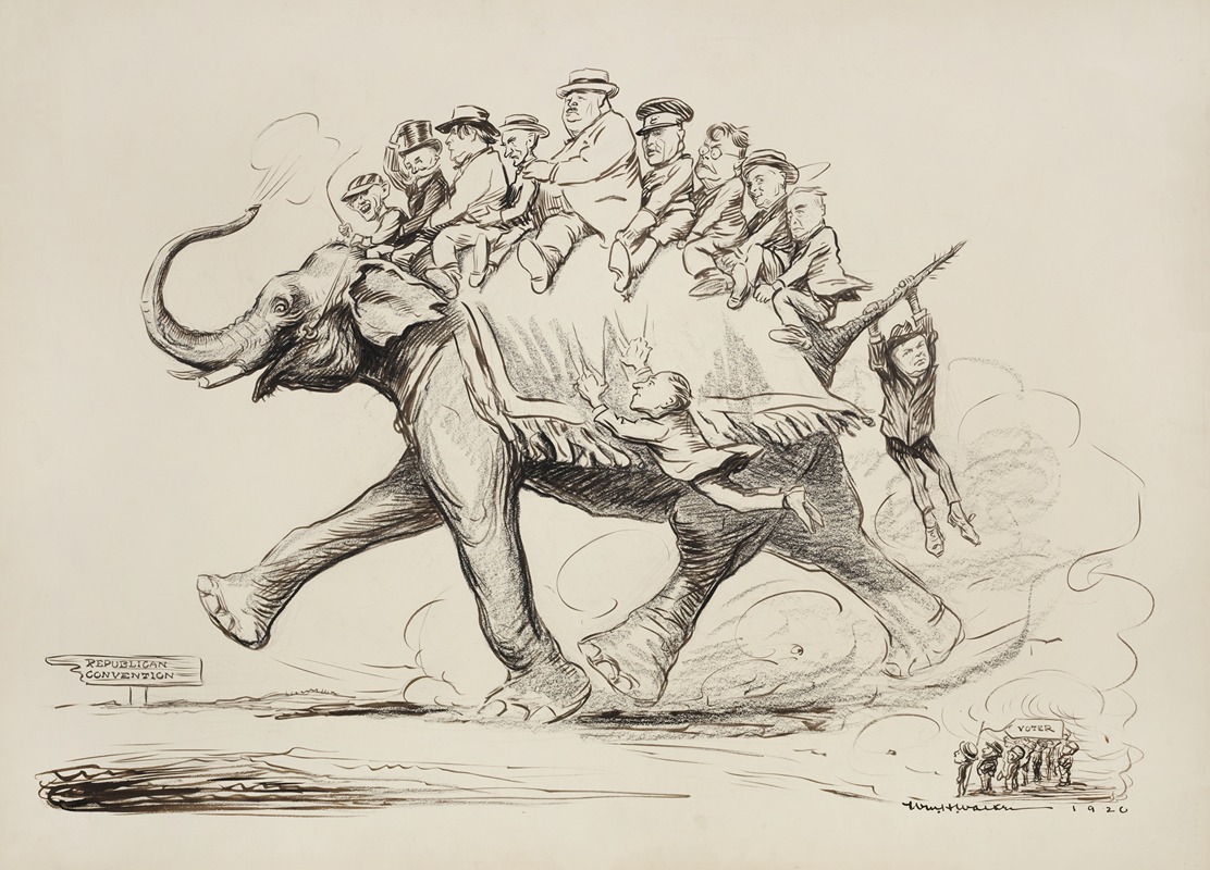 William Henry Walker - The Republican Party elephant marches to the Republican Convention