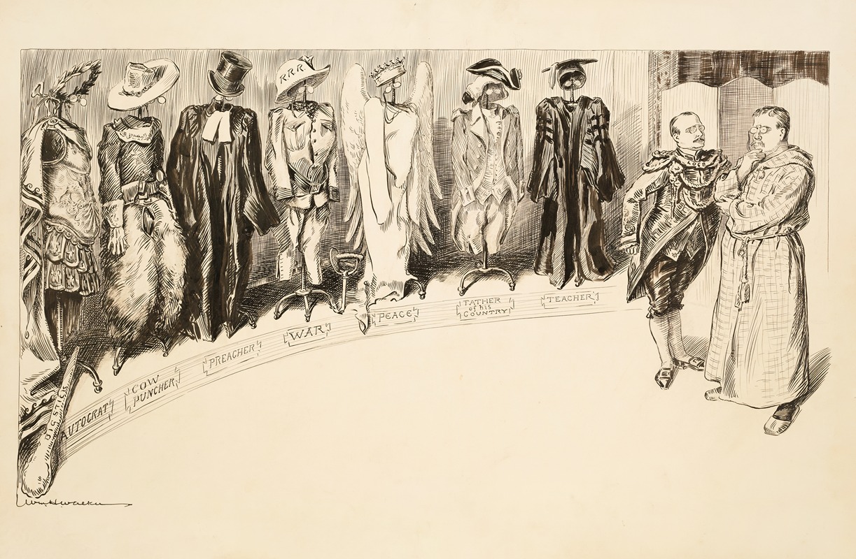 William Henry Walker - Theodore Roosevelt, assisted by Loeb, tries to decide what outfit to wear