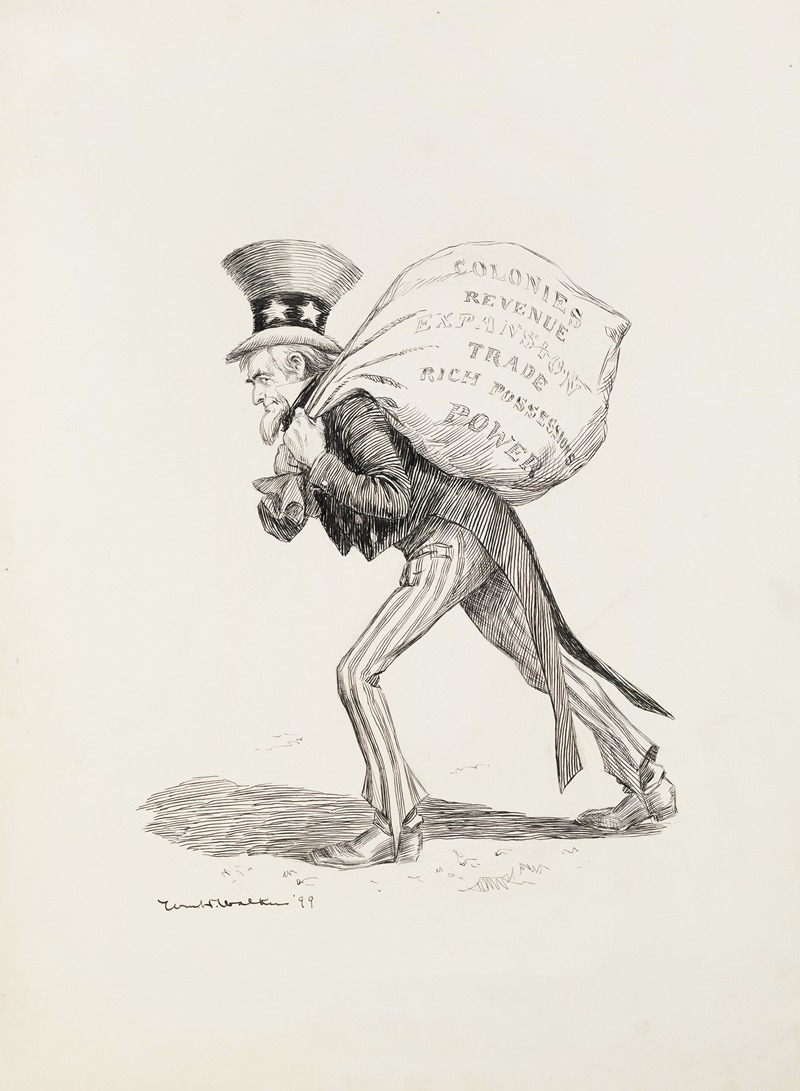 William Henry Walker - Uncle Sam carries a large bag