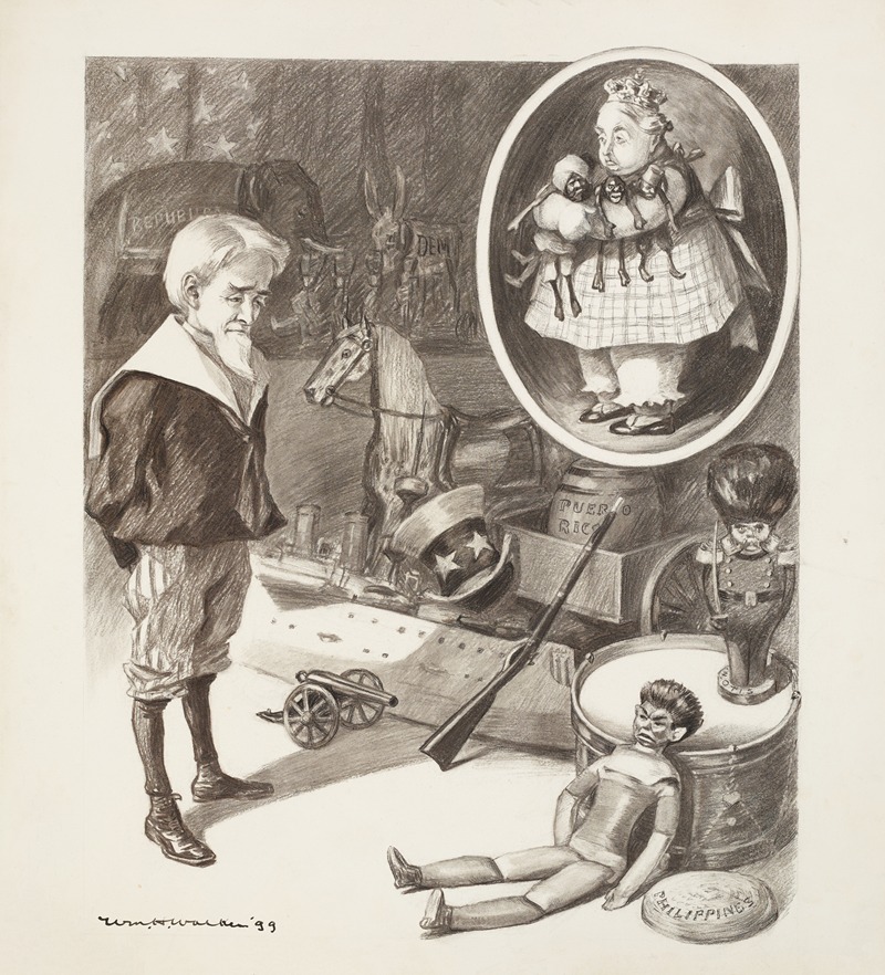 William Henry Walker - Uncle Sam, depicted as a boy, looks over his toys