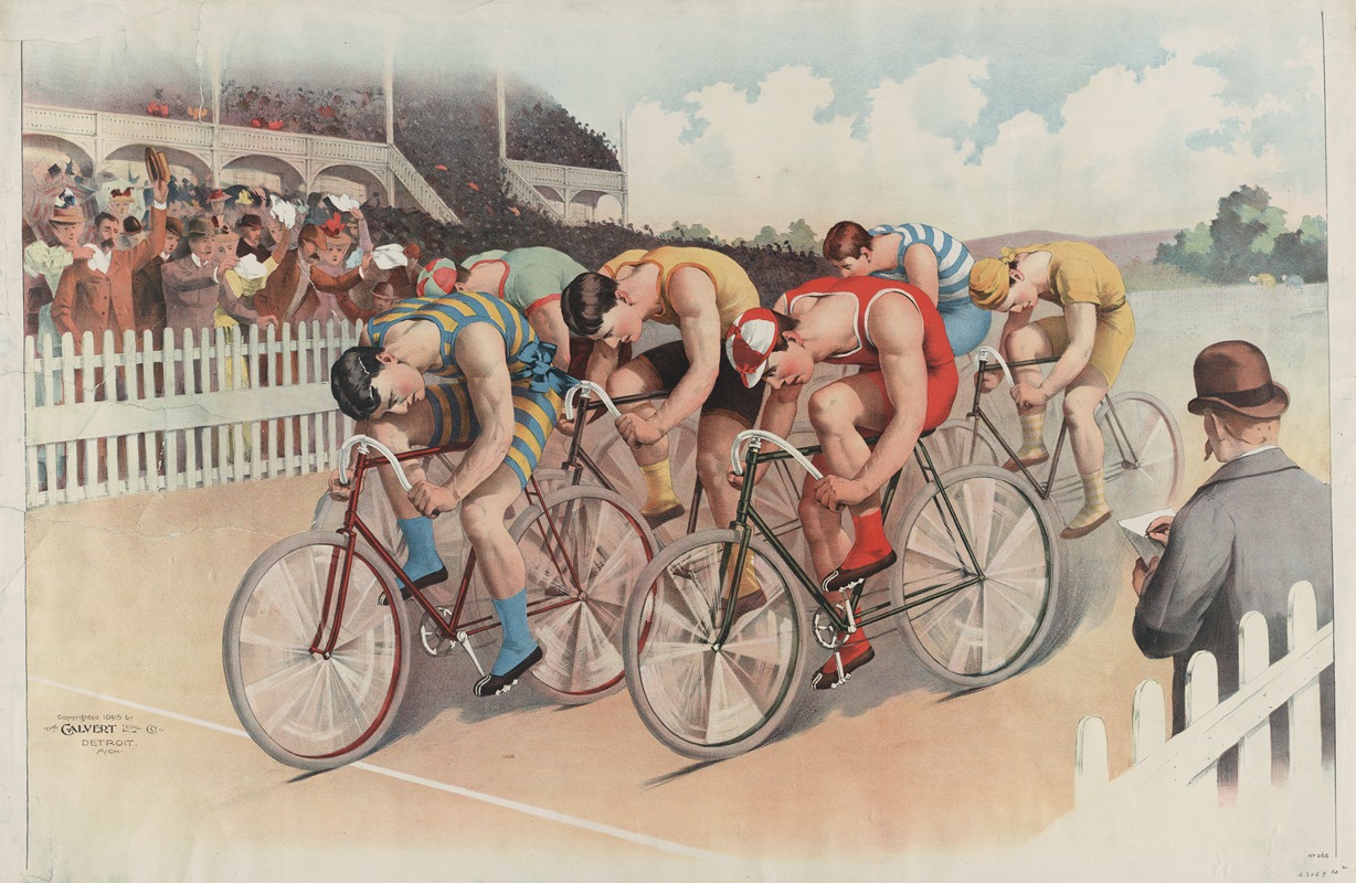 Calvert Litho. Co - Bicycle race scene