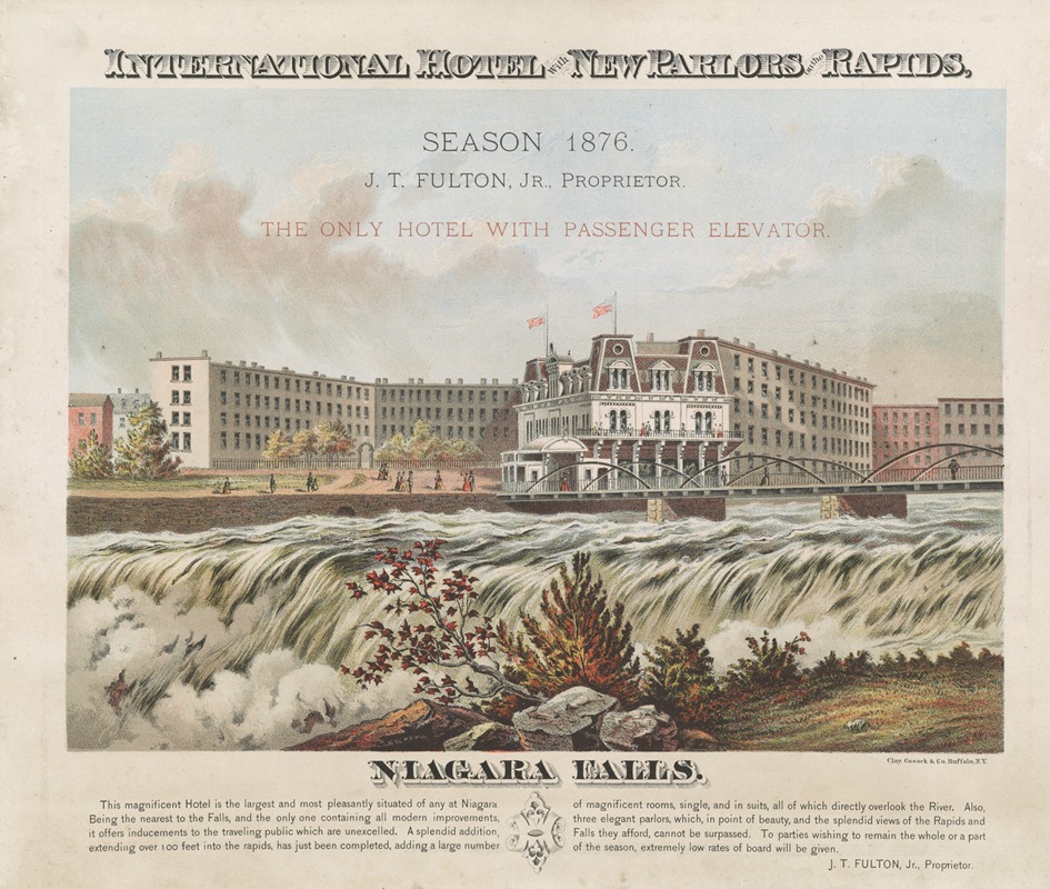 Clay, Cosack & Co. - International Hotel with new parlors on the rapids