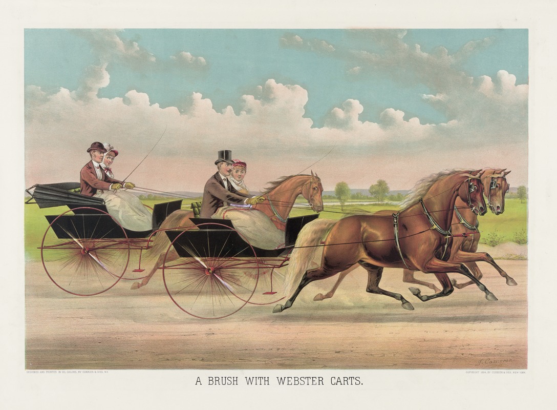 Currier & Ives. - A brush with Webster Carts