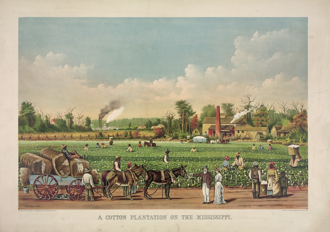 Currier & Ives. - A cotton plantation on the Mississippi