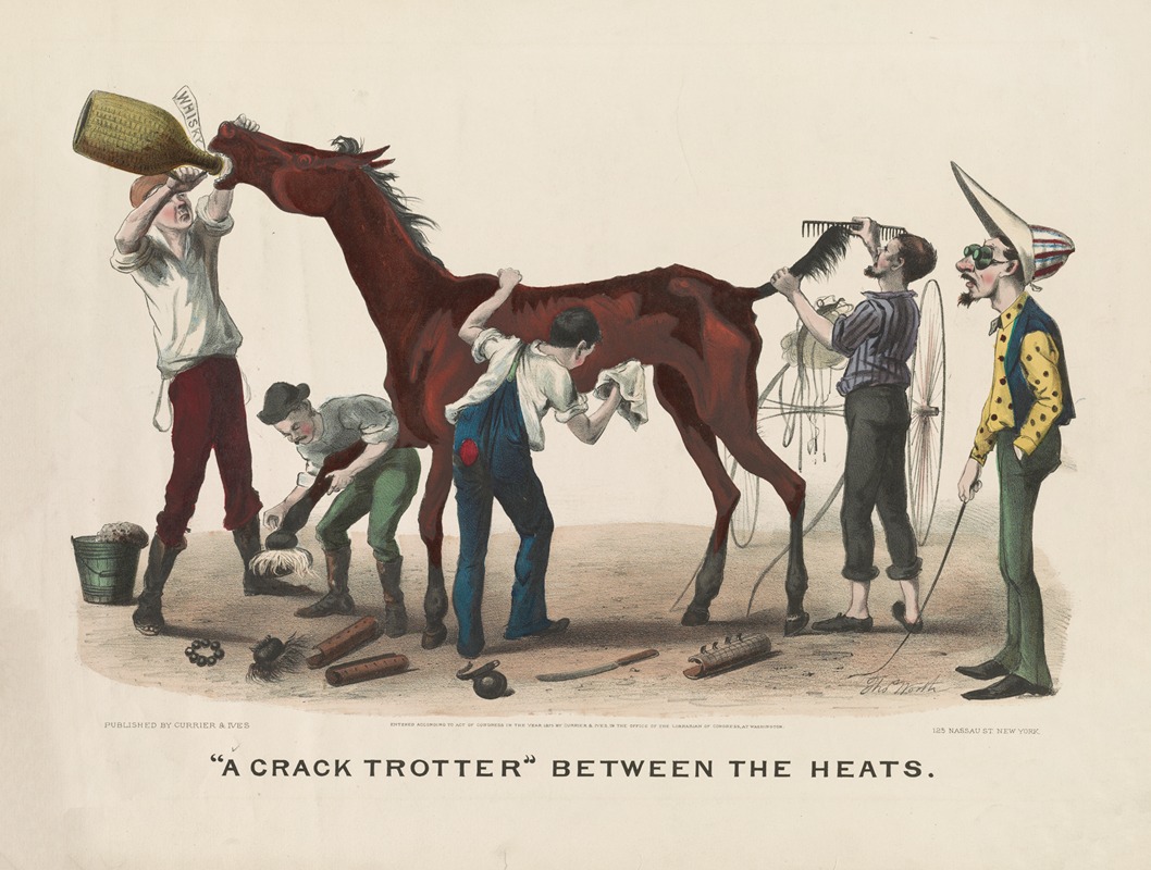 Currier & Ives. - A ‘Crack trotter’ between the heats