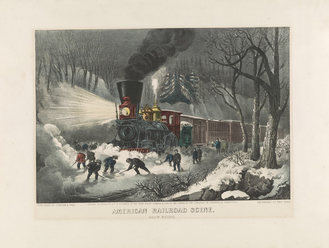 Currier & Ives. - American railroad scene; snowbound